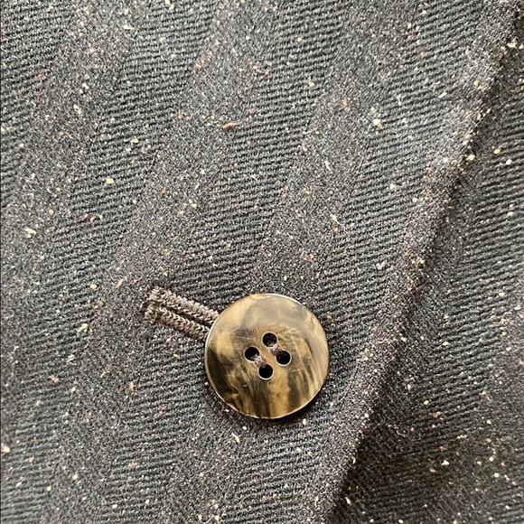 Simon Chang Wool Silk Corset Back Brown Blazer Designer Boho Business Casual - Picture 13 of 15